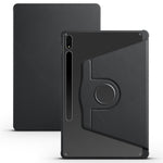 For Samsung Galaxy Tab S9+ PU Leather Acrylic Tablet Case 360-Degree Rotating Stand Anti-scratch Cover