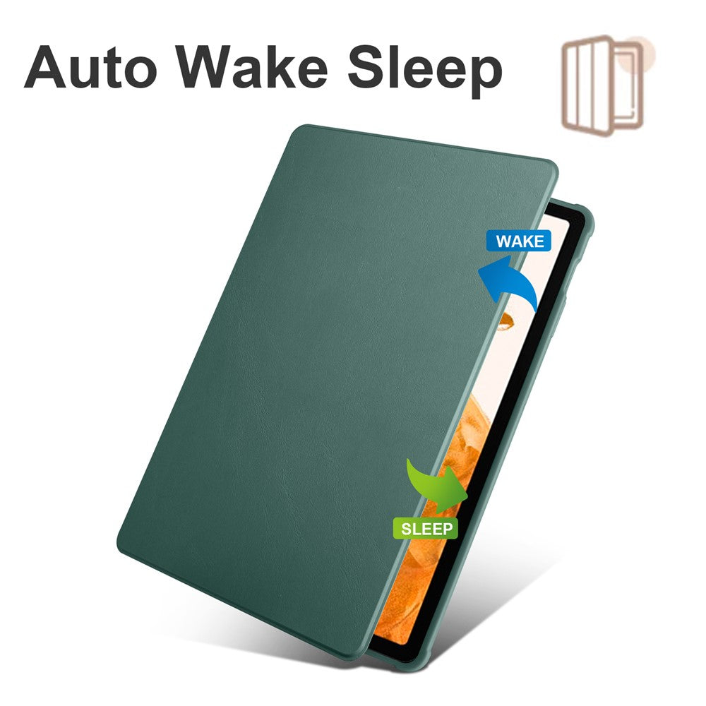 Til Samsung Galaxy Tab S8+ PU-læder+akryl tabletcover, roterende støttefod