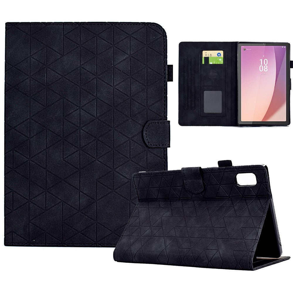 For Lenovo Tab M9 TB-310FU Case Rhombus Imprinted Stand Leather Tablet Cover