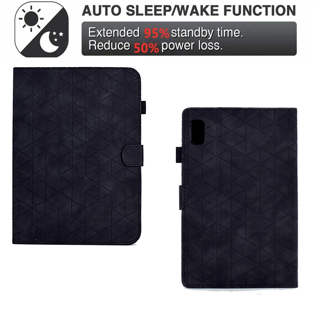 For Lenovo Tab M9 TB-310FU Case Rhombus Imprinted Stand Leather Tablet Cover