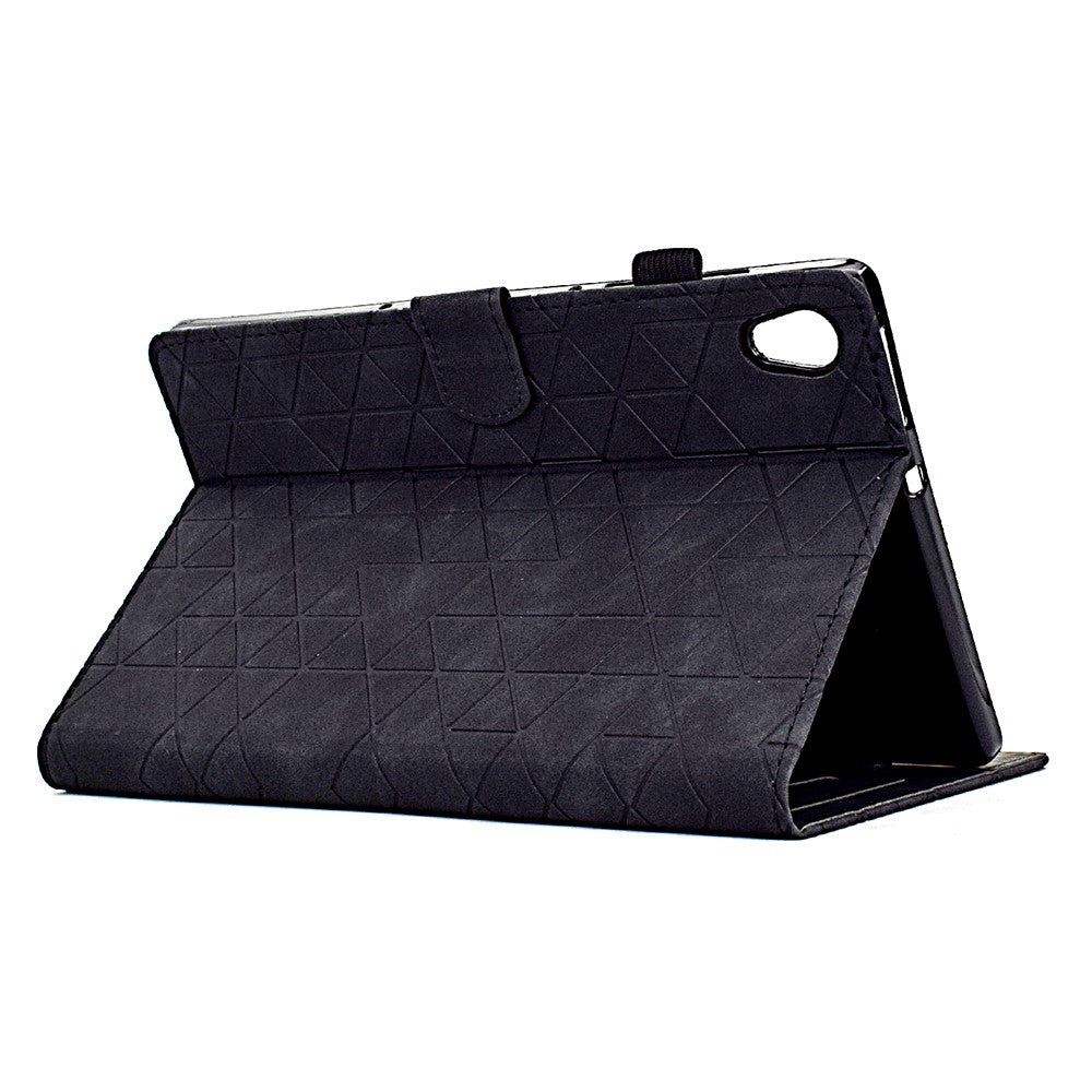 For Lenovo Tab M10 HD Gen 2 X306X Cover Stand Rhombus Imprinted Leather Tablet Case