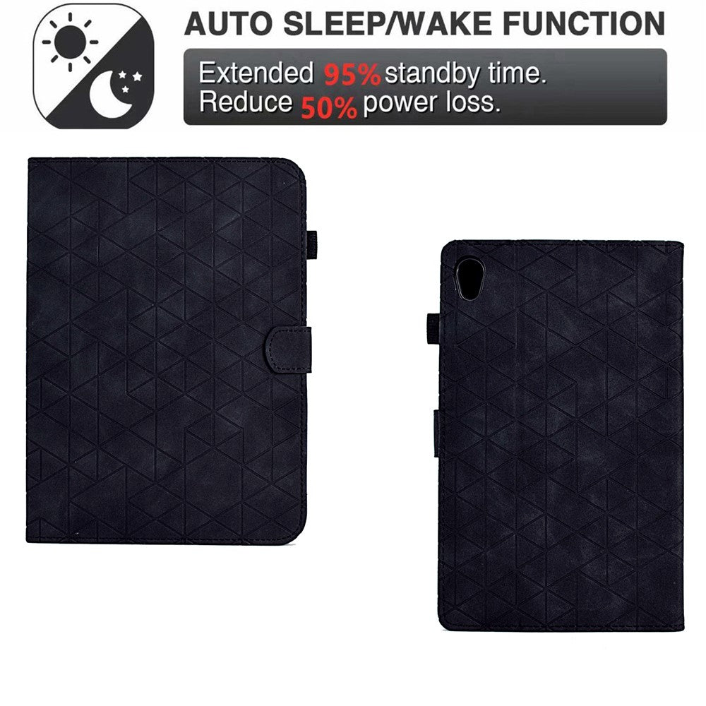 For Lenovo Tab M10 HD Gen 2 X306X Cover Stand Rhombus Imprinted Leather Tablet Case