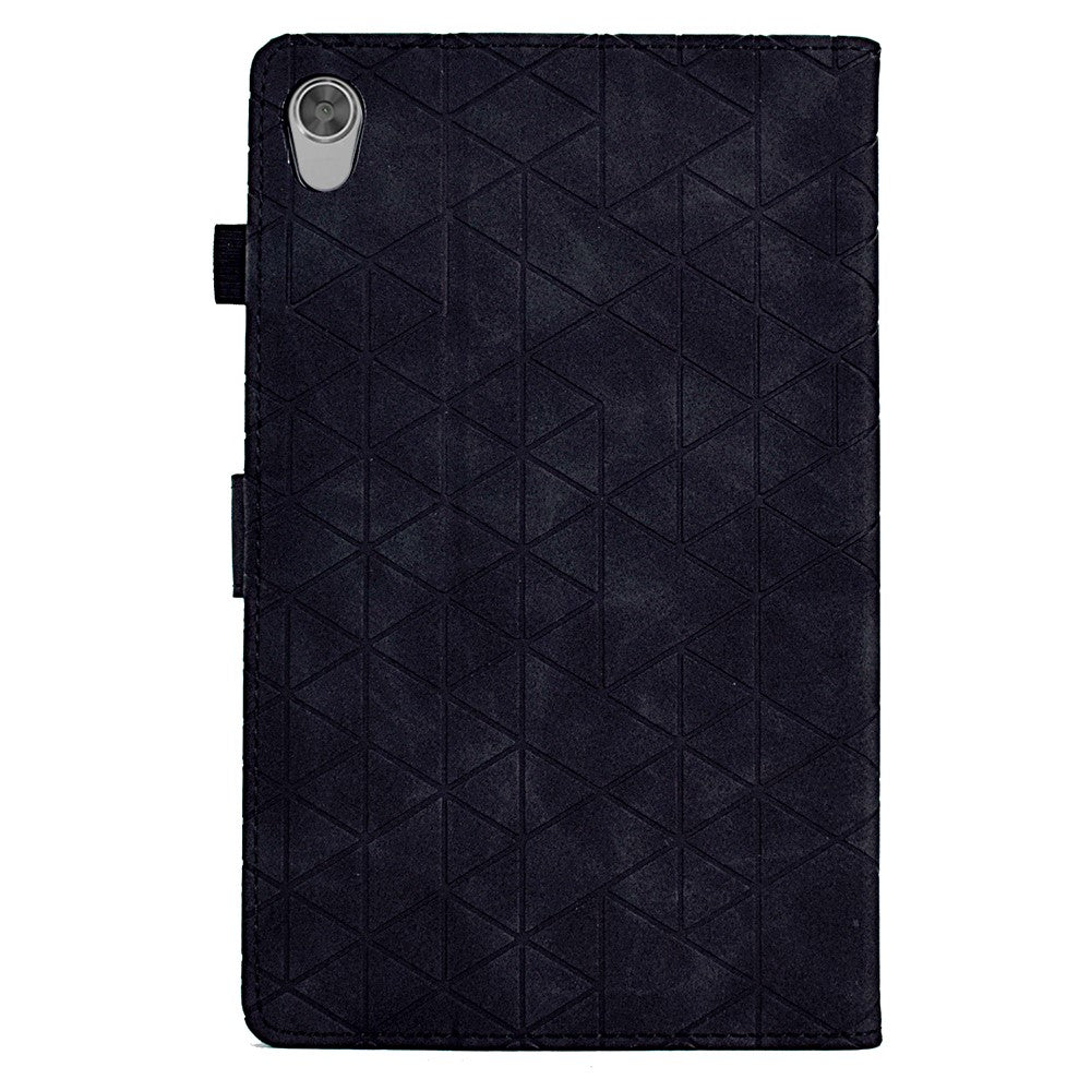 For Lenovo Tab M10 HD Gen 2 X306X Cover Stand Rhombus Imprinted Leather Tablet Case