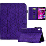 For Lenovo Tab M10 HD Gen 2 X306X Cover Stand Rhombus Imprinted Leather Tablet Case