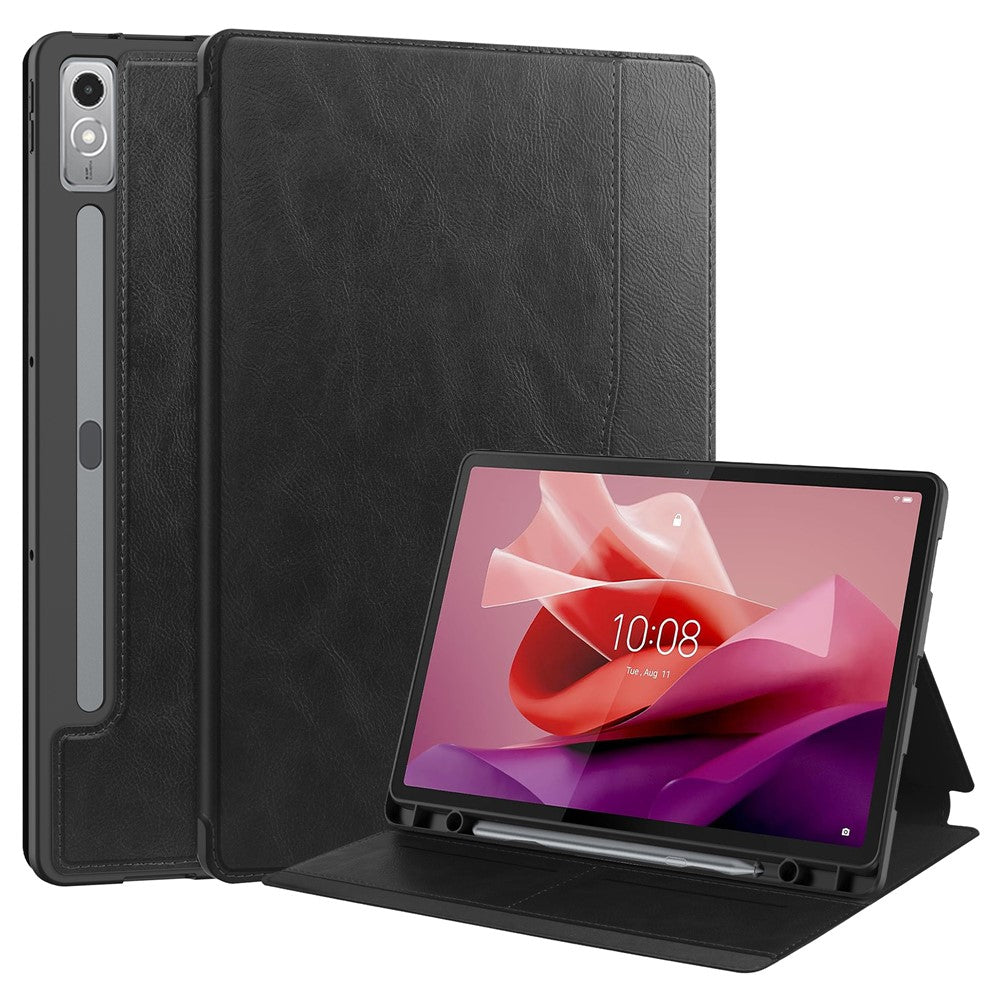 For Lenovo Tab P12 Stand Protective Cover PU Leather Wallet Tablet Case with Pencil Holder