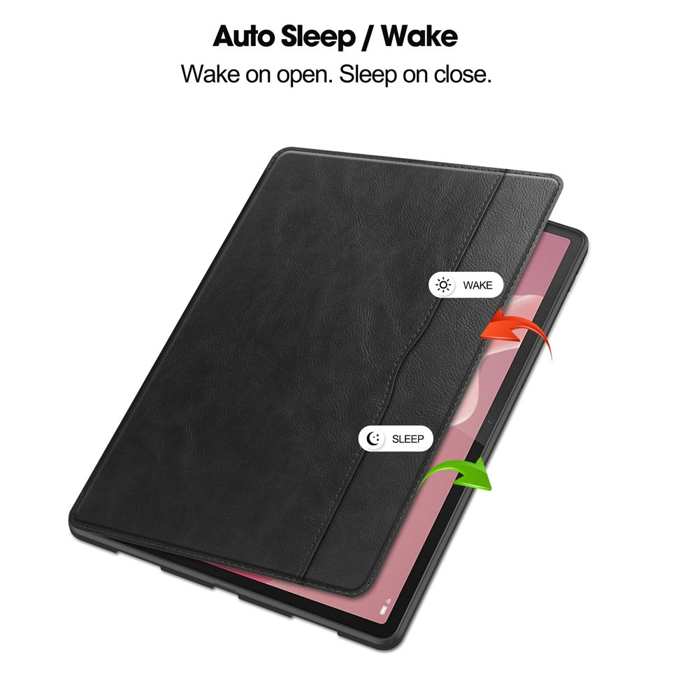 For Lenovo Tab P12 Stand Protective Cover PU Leather Wallet Tablet Case with Pencil Holder