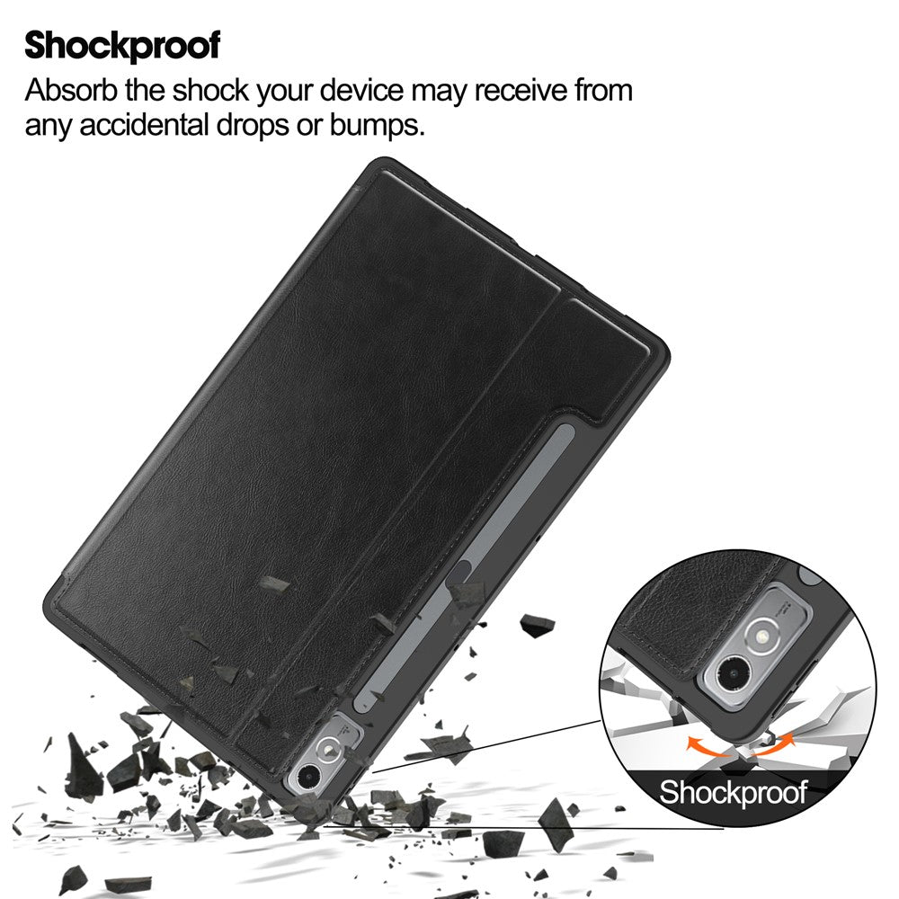 For Lenovo Tab P12 Stand Protective Cover PU Leather Wallet Tablet Case with Pencil Holder