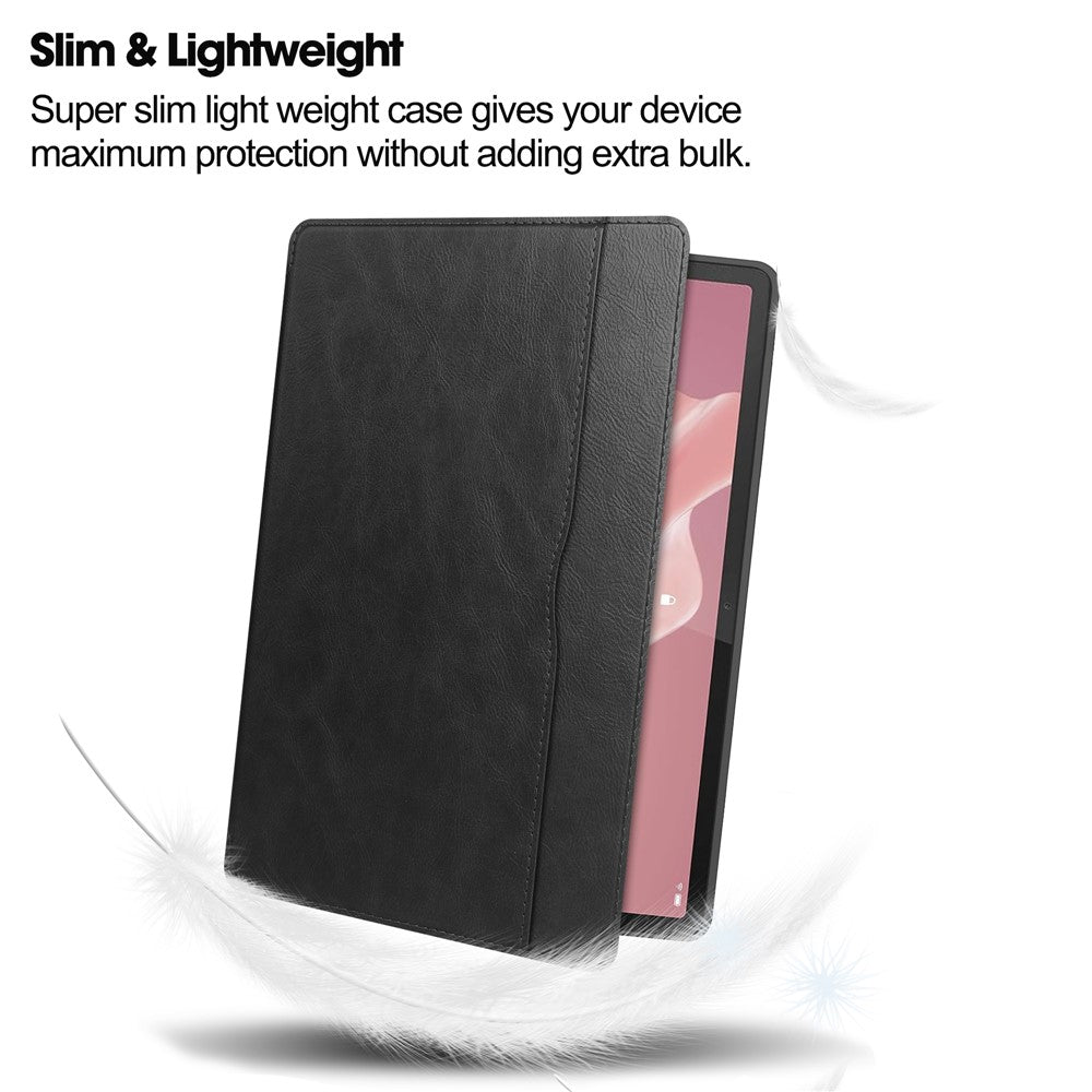 For Lenovo Tab P12 Stand Protective Cover PU Leather Wallet Tablet Case with Pencil Holder