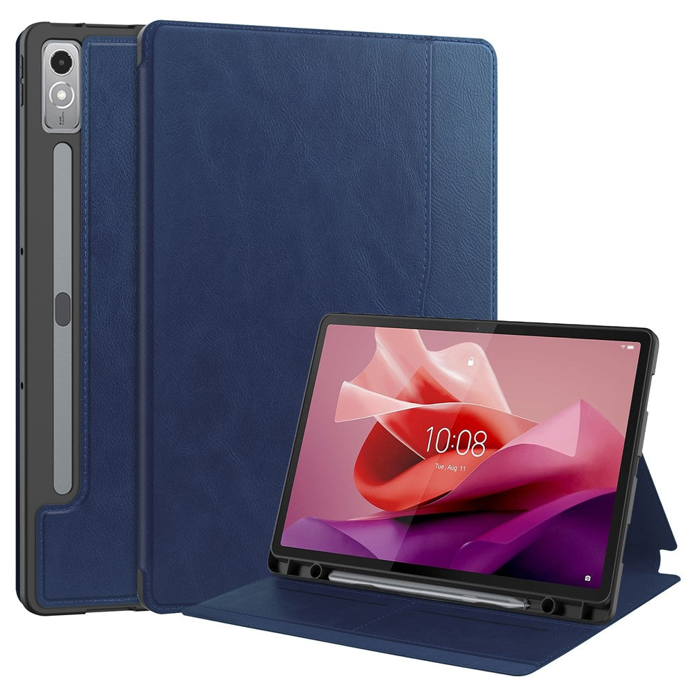 For Lenovo Tab P12 Stand Protective Cover PU Leather Wallet Tablet Case with Pencil Holder