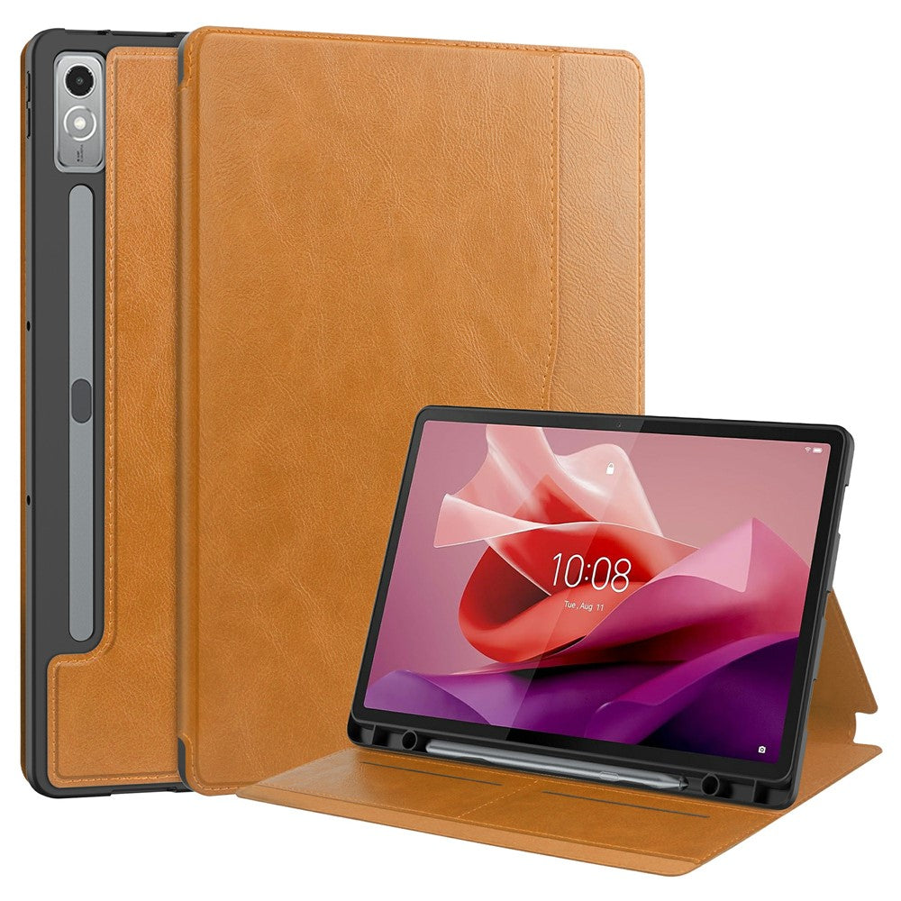 For Lenovo Tab P12 Stand Protective Cover PU Leather Wallet Tablet Case with Pencil Holder