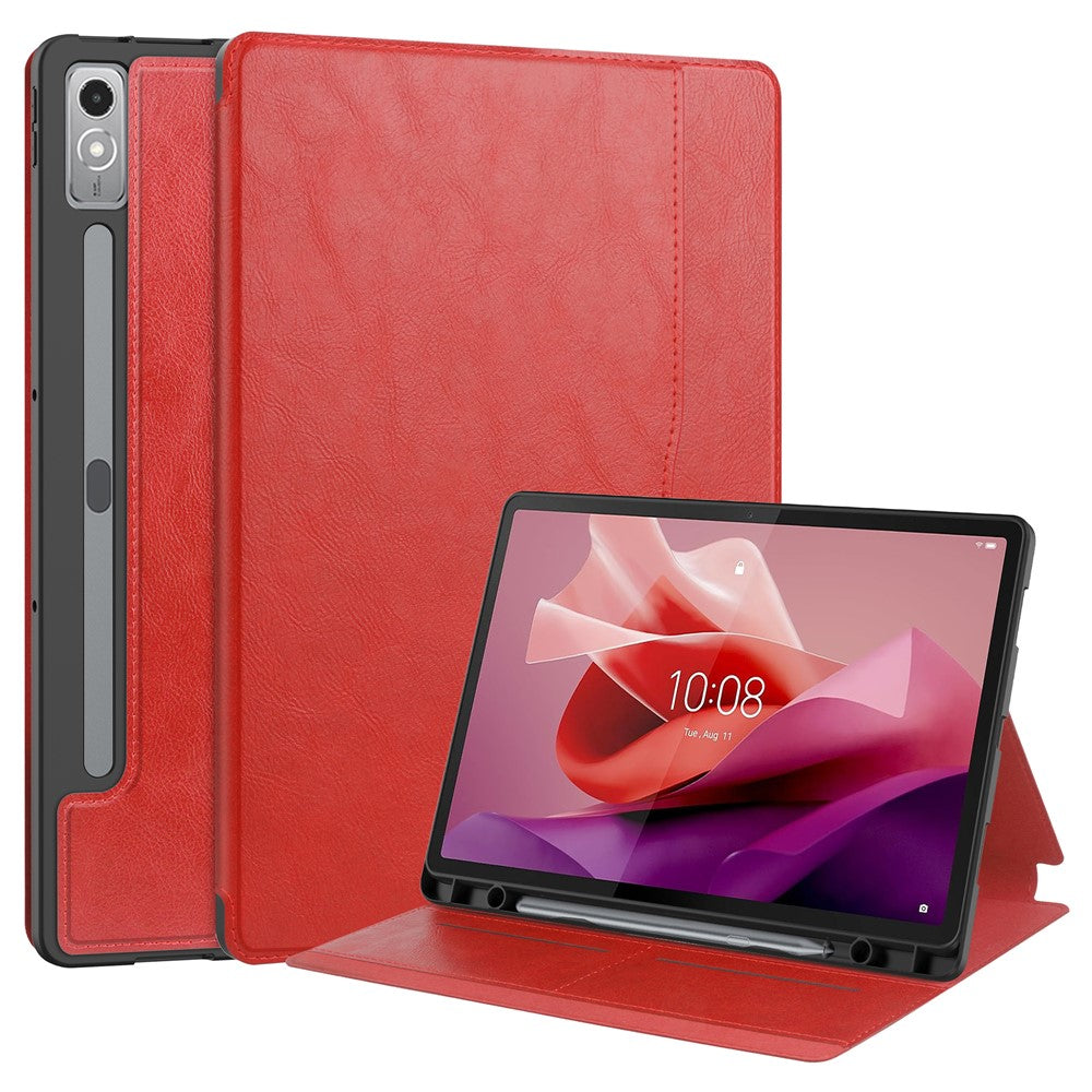 For Lenovo Tab P12 Stand Protective Cover PU Leather Wallet Tablet Case with Pencil Holder