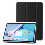 For Huawei MatePad 11 (2021) / (2023) Case Leather+TPU+Clear Acrylic Tri-fold Stand Cover