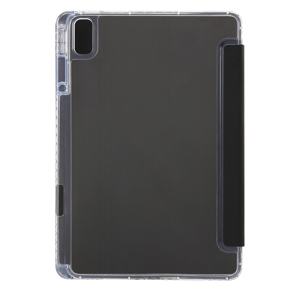 For Huawei MatePad 11 (2021) / (2023) Case Leather+TPU+Clear Acrylic Tri-fold Stand Cover