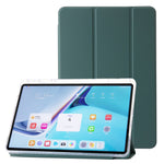 For Huawei MatePad 11 (2021) / (2023) Case Leather+TPU+Clear Acrylic Tri-fold Stand Cover