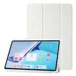 For Huawei MatePad 11 (2021) / (2023) Case Leather+TPU+Clear Acrylic Tri-fold Stand Cover