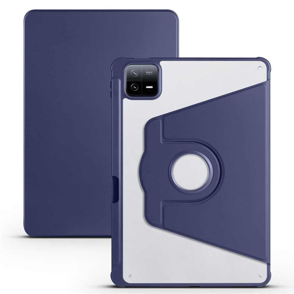 For Xiaomi Pad 6 / Pad 6 Pro Case Leather+Acrylic Tablet Cover with Rotary Stand