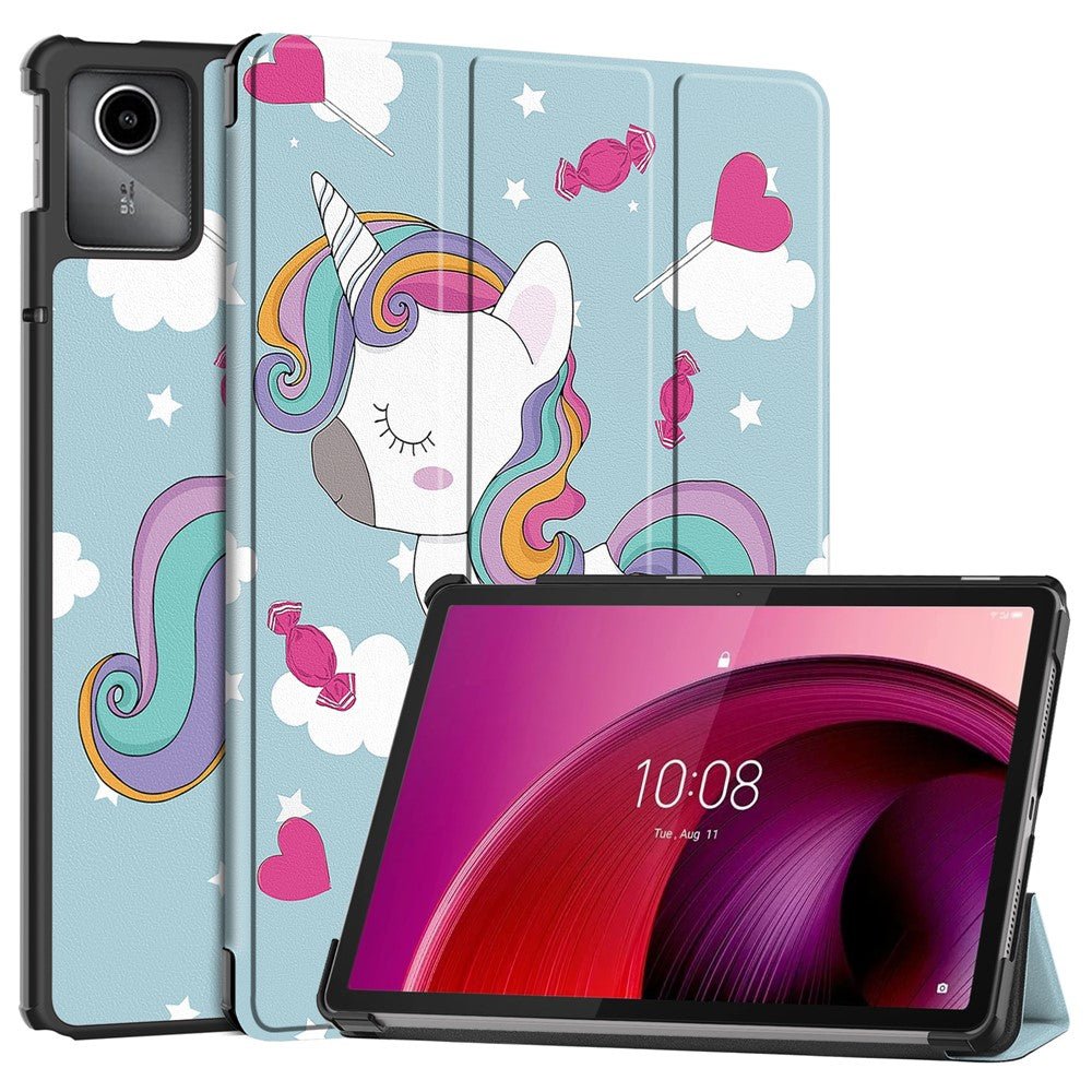 For Lenovo Tab M11 / Xiaoxin Pad 11 2024 Case Trifold Stand Pattern Printing Tablet Leather Cover