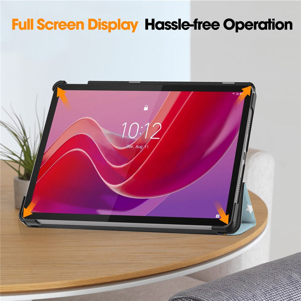 For Lenovo Tab M11 / Xiaoxin Pad 11 2024 Case Trifold Stand Pattern Printing Tablet Leather Cover