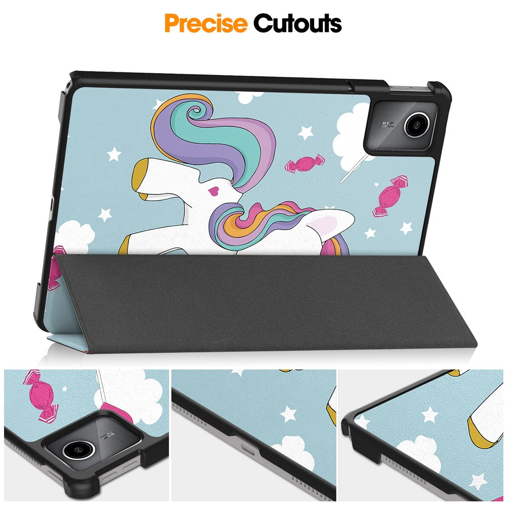 For Lenovo Tab M11 / Xiaoxin Pad 11 2024 Case Trifold Stand Pattern Printing Tablet Leather Cover