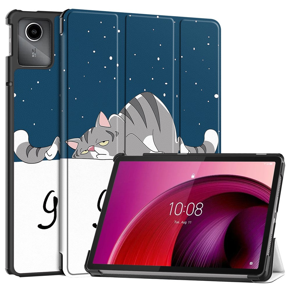 For Lenovo Tab M11 / Xiaoxin Pad 11 2024 Case Trifold Stand Pattern Printing Tablet Leather Cover