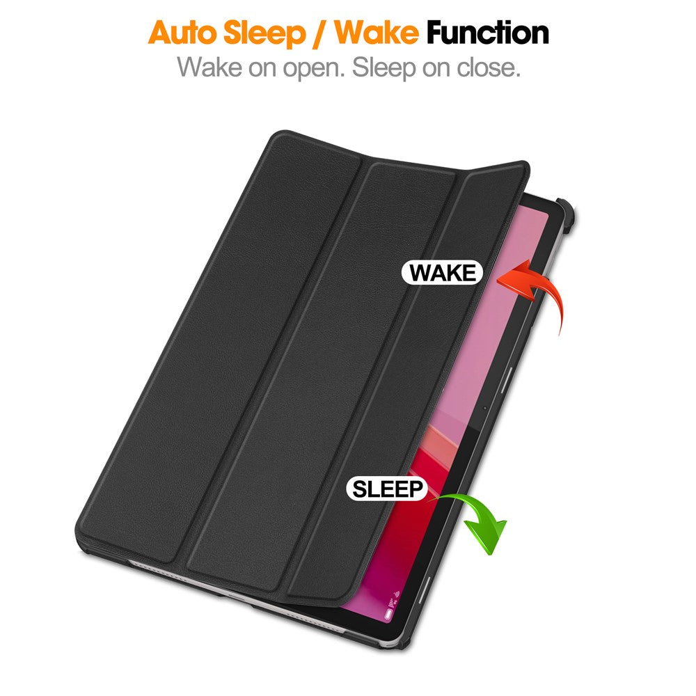 For Lenovo Tab M11 / Xiaoxin Pad 11 2024 Case Tri-fold Stand PU Leather+PC Tablet Cover