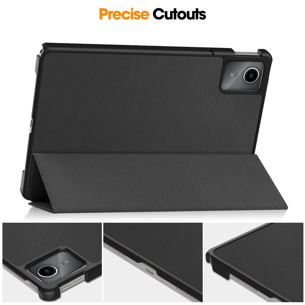 For Lenovo Tab M11 / Xiaoxin Pad 11 2024 Case Tri-fold Stand PU Leather+PC Tablet Cover