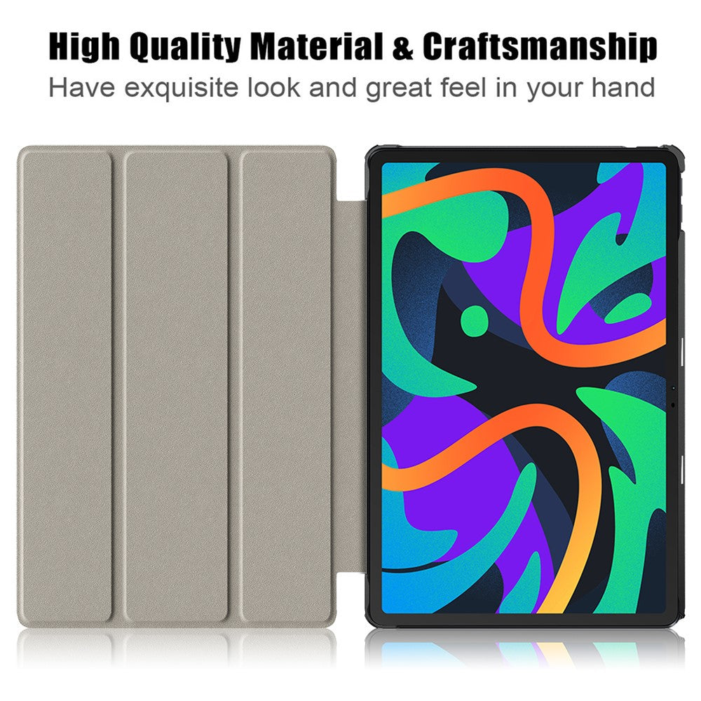 For Lenovo Tab M11 / Xiaoxin Pad 11 2024 Trifold Stand Cover Pattern PU Leather Auto Sleep Wake Tablet Case