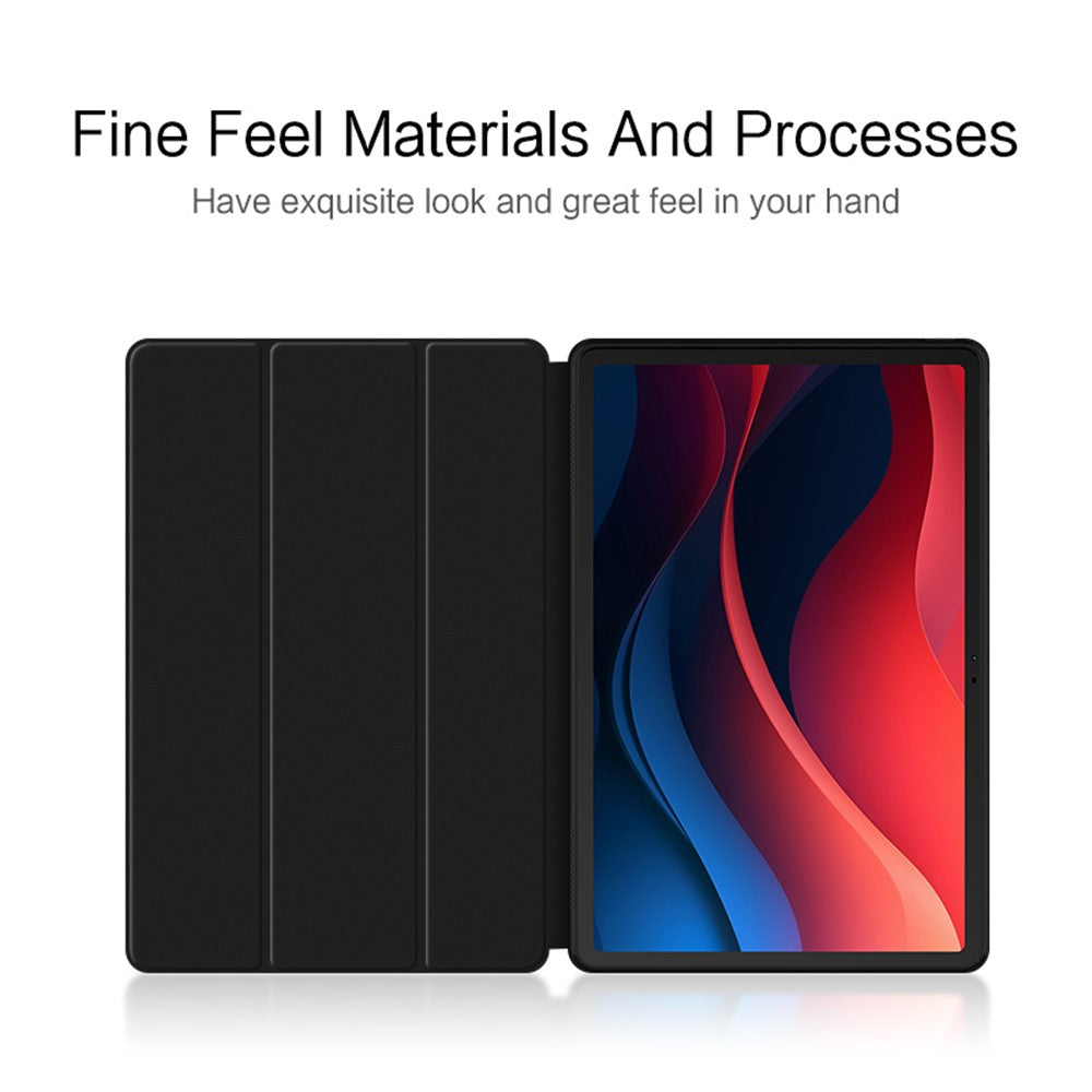 For Lenovo Tab M11 / Xiaoxin Pad 11 2024 Case PU Leather+TPU Anti-scratch Trifold Stand Tablet Cover