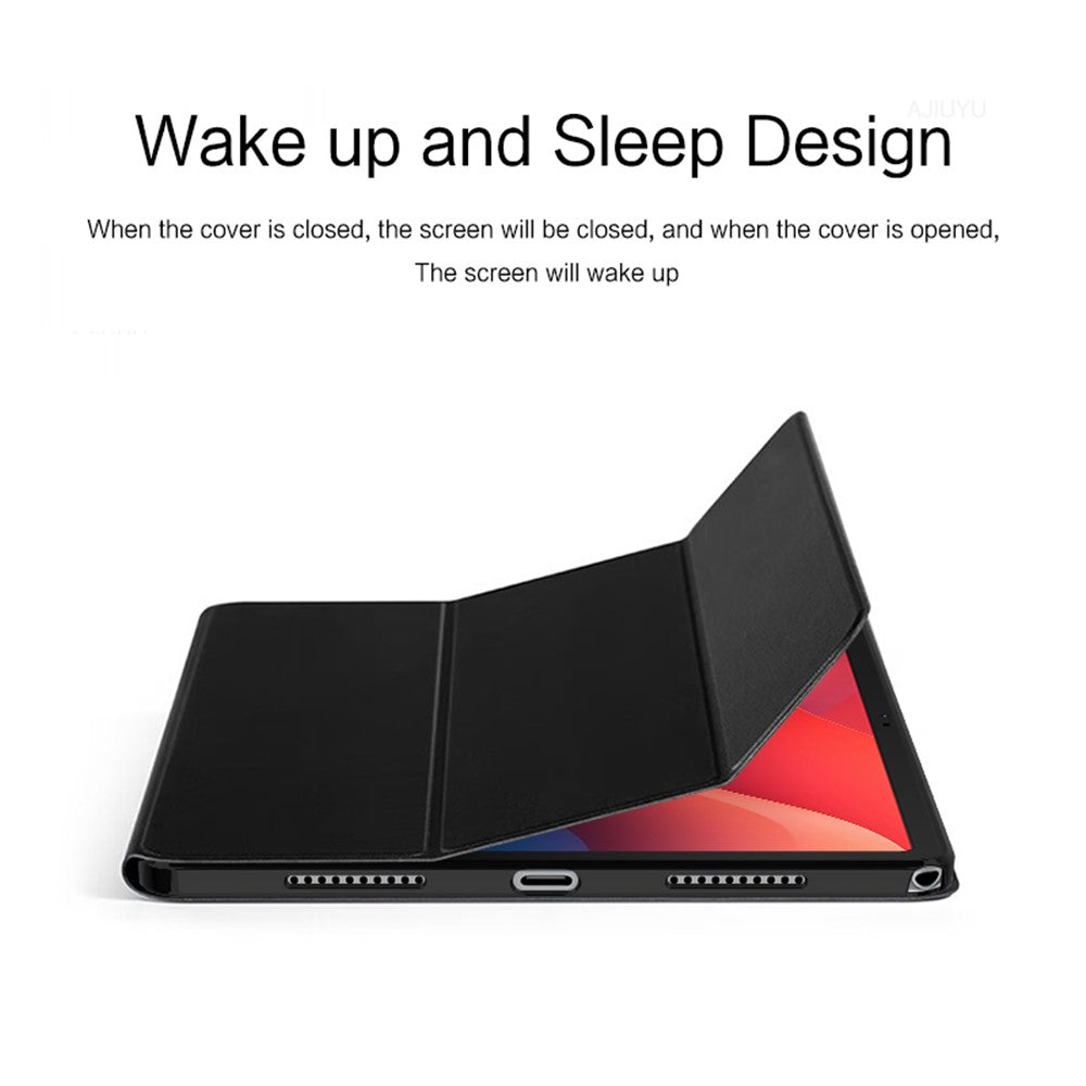 For Lenovo Tab M11 / Xiaoxin Pad 11 2024 Case PU Leather+TPU Anti-scratch Trifold Stand Tablet Cover