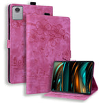 For Lenovo Tab M11 / Xiaoxin Pad 11 2024 Tablet Case Flower Cat Imprint Folio PU Leather Cover