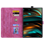 For Lenovo Tab M11 / Xiaoxin Pad 11 2024 Tablet Case Flower Cat Imprint Folio PU Leather Cover