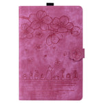 For Lenovo Tab M11 / Xiaoxin Pad 11 2024 Tablet Case Flower Cat Imprint Folio PU Leather Cover