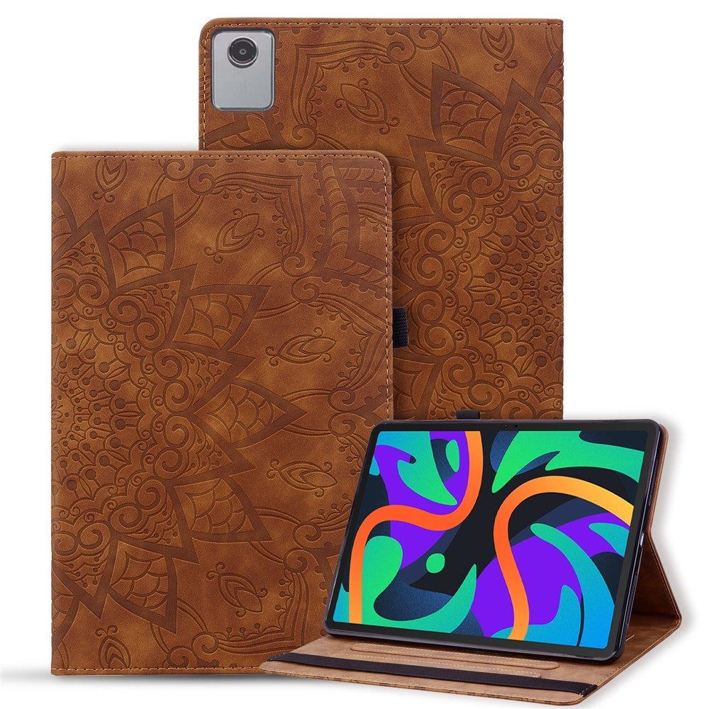 Lenovo Tab M11 / Xiaoxin Pad 11 2024 Skyddande skal Blommönster PU-läder Stativ Surfplatta Fodral