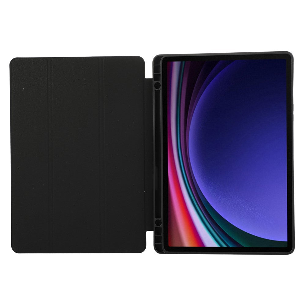 Til Samsung Galaxy Tab S9 / S10 Lite / S10 FE / S9 FE Tablet Cover Tredobbelt Stativ Ensfarvet Stødsikkert PU-omslag med Penneholder