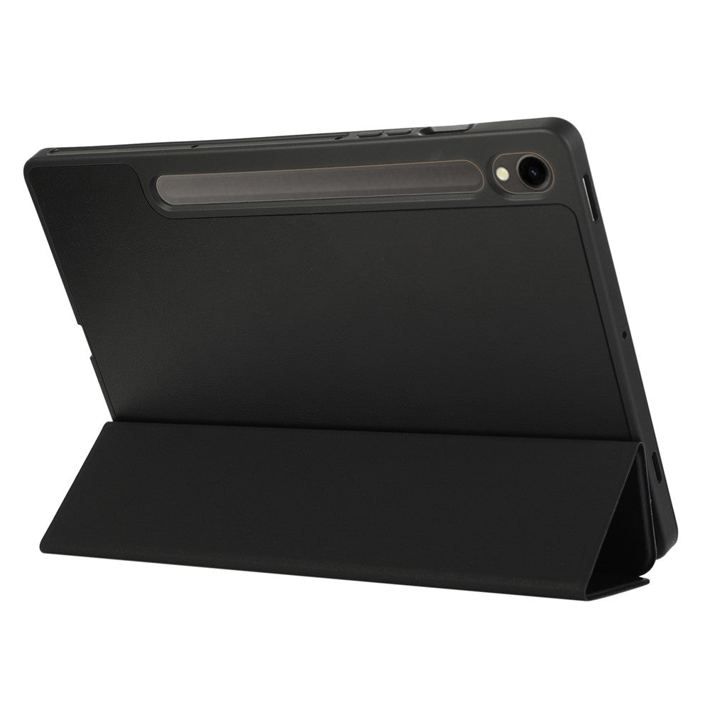 Til Samsung Galaxy Tab S9 / S10 Lite / S10 FE / S9 FE Tablet Cover Tredobbelt Stativ Ensfarvet Stødsikkert PU-omslag med Penneholder