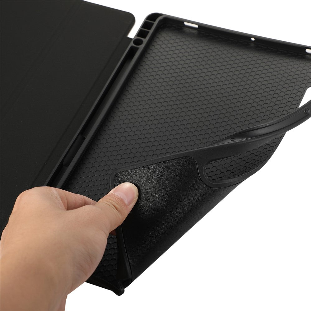Til Samsung Galaxy Tab S9 / S10 Lite / S10 FE / S9 FE Tablet Cover Tredobbelt Stativ Ensfarvet Stødsikkert PU-omslag med Penneholder