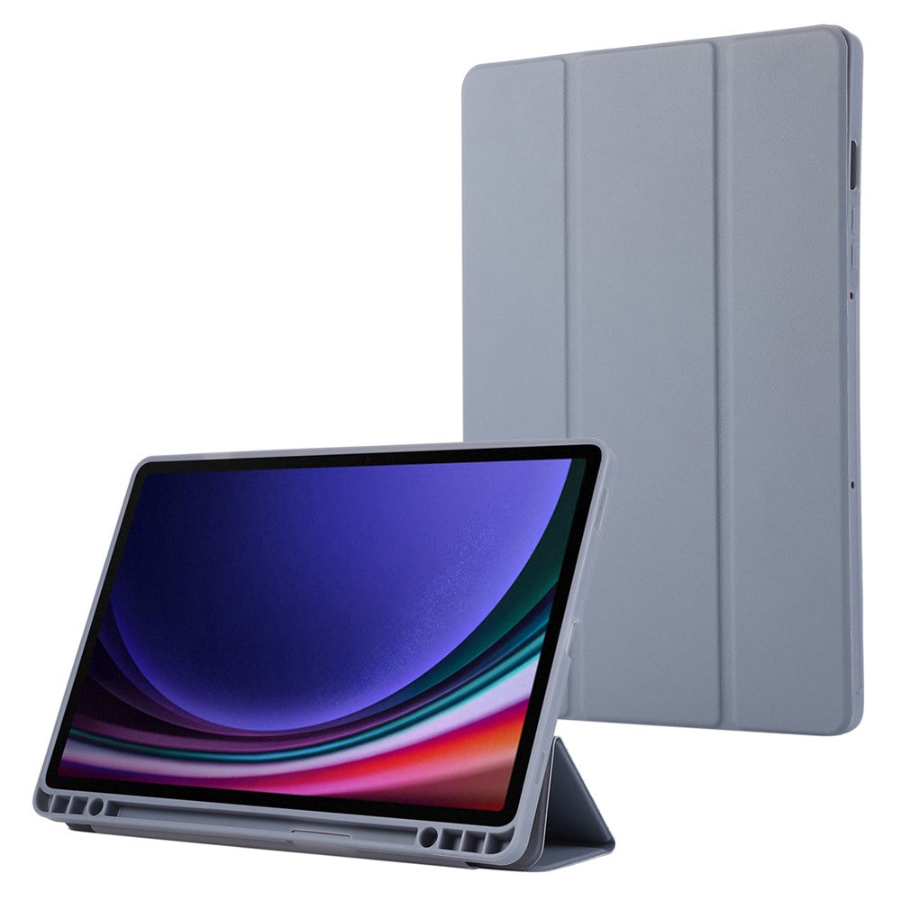 Til Samsung Galaxy Tab S9 / S10 Lite / S10 FE / S9 FE Tablet Cover Tredobbelt Stativ Ensfarvet Stødsikkert PU-omslag med Penneholder