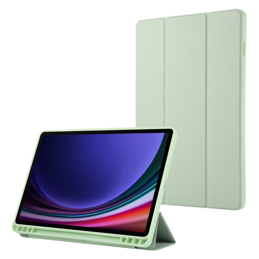 Til Samsung Galaxy Tab S9 / S10 Lite / S10 FE / S9 FE Tablet Cover Tredobbelt Stativ Ensfarvet Stødsikkert PU-omslag med Penneholder