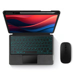 For Lenovo Tab M11 / Xiaoxin Pad 11 2024 Leather Case + Bluetooth-compatible Keyboard with Backlight Trackpad