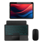 For Lenovo Tab M11 / Xiaoxin Pad 11 2024 Leather Case + Bluetooth-compatible Keyboard with Backlight Trackpad