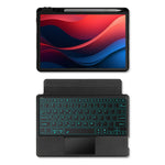For Lenovo Tab M11 / Xiaoxin Pad 11 2024 Leather Case + Bluetooth-compatible Keyboard with Backlight Trackpad