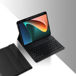 For Xiaomi Pad 5 Leather Stand Tablet Case with Detachable Magnetic Wireless Keyboard (Without Touchpad)