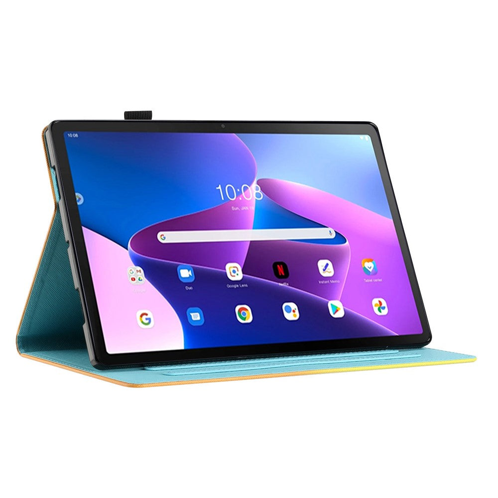 Lenovo Tab M10 Plus Surfplatta Fodral Mönster Tryckt Stötsäkert PU Läder Folio Flipfodral