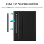 For Samsung Galaxy Tab S10 FE / S9 FE / S9 / S8 / S7 Backlit Touchpad Bluetooth-Compatible Keyboard with Pen Slot Leather Tablet Case