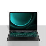 Til Samsung Galaxy Tab S9 FE+ baggrundsbelyst touchpad Bluetooth-kompatibelt tastatur med penneholder læder tabletcover