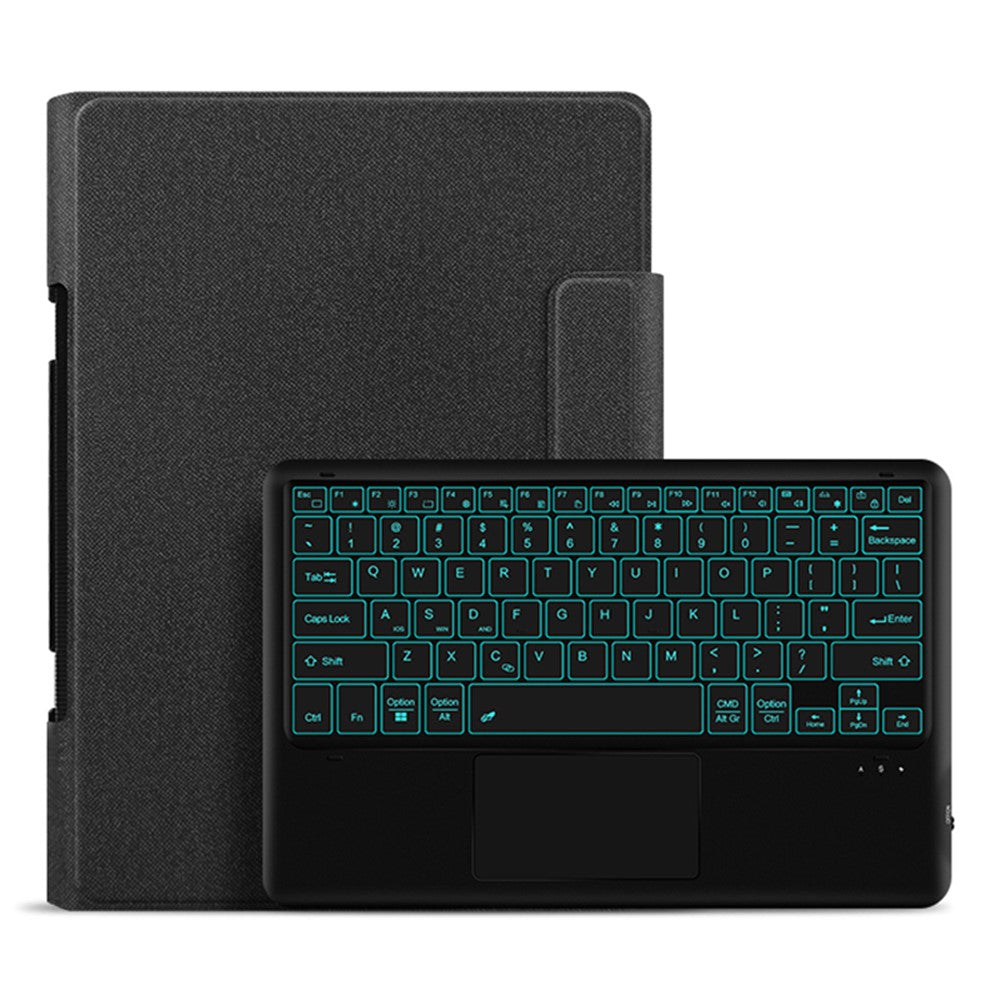 For Lenovo Yoga Pad Pro Backlight Touchpad Bluetooth-compatible Keyboard with Pen Slot Leather Tablet Case