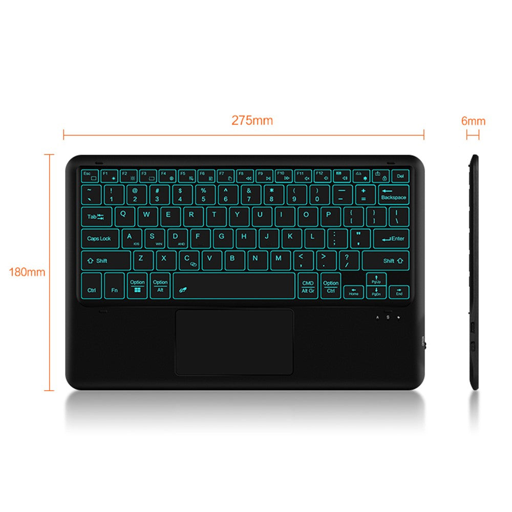 For Lenovo Yoga Pad Pro Backlight Touchpad Bluetooth-compatible Keyboard with Pen Slot Leather Tablet Case