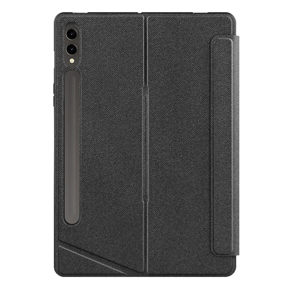 Til Samsung Galaxy Tab S9 FE+ Læderetui + Bluetooth-kompatibelt tastatur med baggrundsbelysning og trackpad