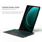 Til Samsung Galaxy Tab S9 FE+ Læderetui + Bluetooth-kompatibelt tastatur med baggrundsbelysning og trackpad