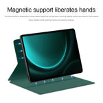 Til Samsung Galaxy Tab S9 FE+ læderetui, stativ, magnetisk tabletcover med automatisk søvn-/vågn-funktion
